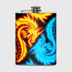 Фляга Неоновые драконы neon dragons