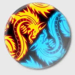 Значок Неоновые драконы neon dragons
