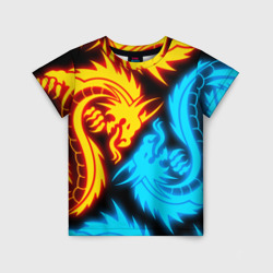 Неоновые драконы neon dragons – Детская футболка 3D с принтом купить со скидкой в -33%