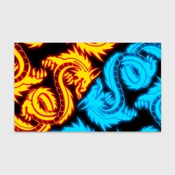 Бумага для упаковки 3D Неоновые драконы neon dragons
