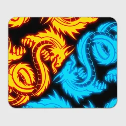 Прямоугольный коврик для мышки Неоновые драконы neon dragons