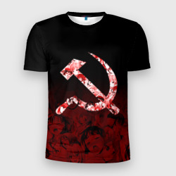 Мужская футболка 3D Slim СССР ахегао USSR ahegao