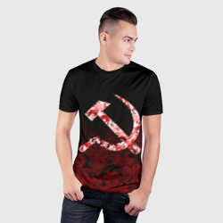 Мужская футболка 3D Slim СССР ахегао USSR ahegao - фото 2