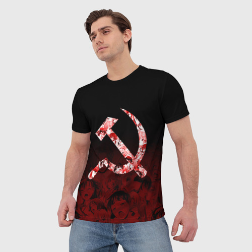 Мужская футболка 3D СССР ахегао USSR ahegao, цвет 3D печать - фото 3