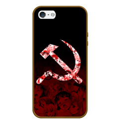 Чехол для iPhone 5/5S матовый СССР ахегао USSR ahegao