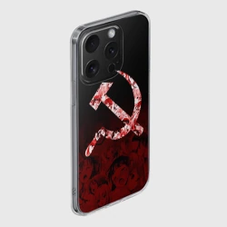 Чехол для iPhone 15 Pro Max силиконовый с защитой камеры СССР ахегао USSR ahegao - фото 2