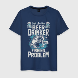 Мужская футболка хлопок Просто еще один любитель пива, с проблемой рыбалки