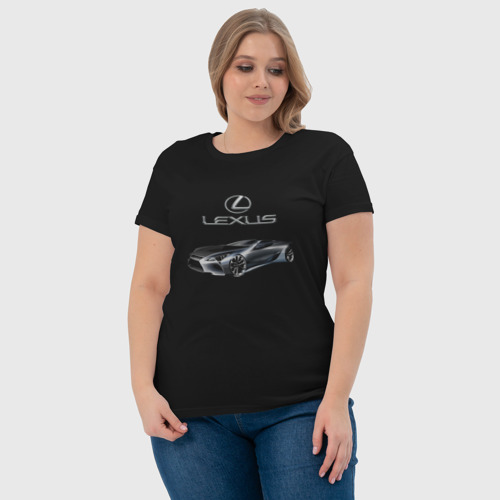 Женская футболка хлопок с принтом Lexus / Motorsport, фото #4