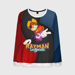 Мужской свитшот 3D Rayman на абстрактном фоне