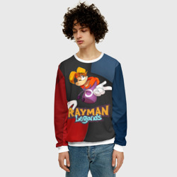 Мужской свитшот 3D Rayman на абстрактном фоне - фото 2