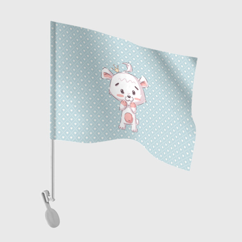 Флаг для автомобиля Маленький мишка с короной