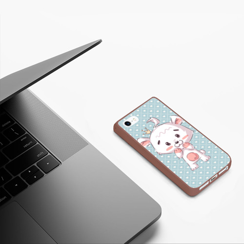 Чехол для iPhone 5/5S матовый Маленький мишка с короной, цвет коричневый - фото 5