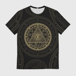 Мужская футболка 3D Всевидящее око Лучезарная дельта