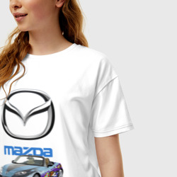 Женская футболка хлопок Oversize Mazda Japan - фото 2