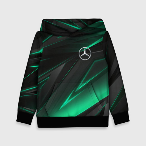 Детская толстовка 3D Mercedes-Benz AMG neon stripes petronas, цвет черный