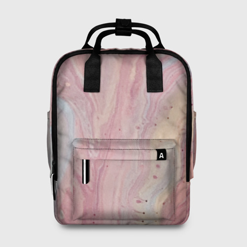 Женский рюкзак 3D Мраморный дизайн с розовыми, синими и желтыми цветами