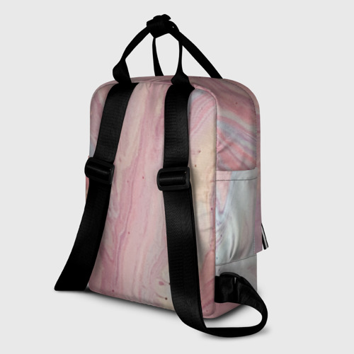 Женский рюкзак 3D Мраморный дизайн с розовыми, синими и желтыми цветами - фото 5