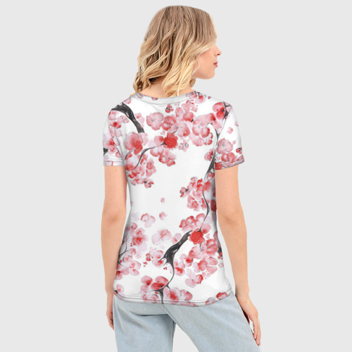 Женская футболка 3D Slim Ранняя сакура, цвет 3D печать - фото 4