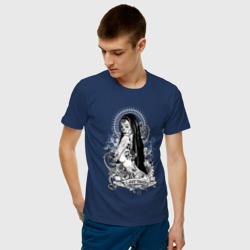 Мужская футболка хлопок Девушка с длинными волосами и тату - фото 2