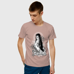 Мужская футболка хлопок Девушка с длинными волосами и тату - фото 2