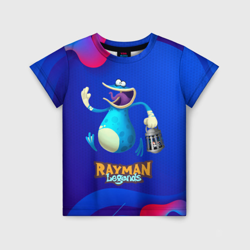 Детская футболка с принтом Синий globox Rayman, вид спереди №1