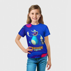 Футболка с принтом Синий globox Rayman для ребенка, вид на модели спереди №3. Цвет основы: белый