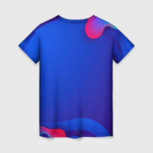 Женская футболка 3D с принтом Синий globox Rayman, вид сзади #1