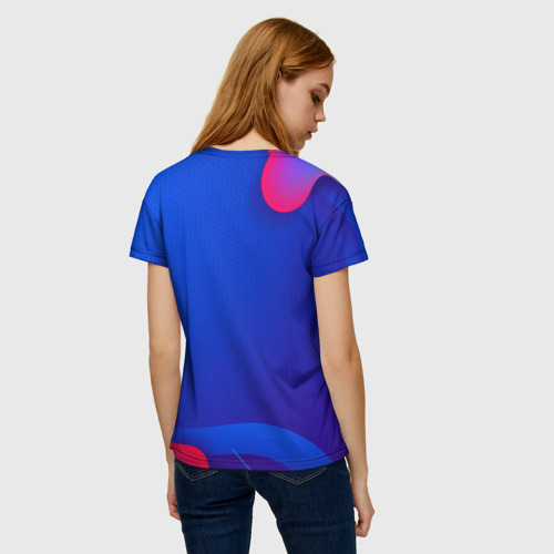 Женская футболка 3D с принтом Синий globox Rayman, вид сзади #2