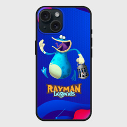 Чехол силиконовый для Apple iPhone 15 матовый Синий globox Rayman