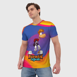 Мужская футболка 3D Rayman абстрактные волны - фото 2