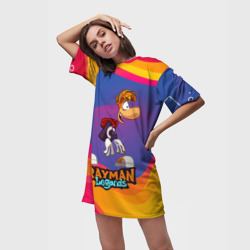 Платье-футболка 3D Rayman абстрактные волны - фото 2