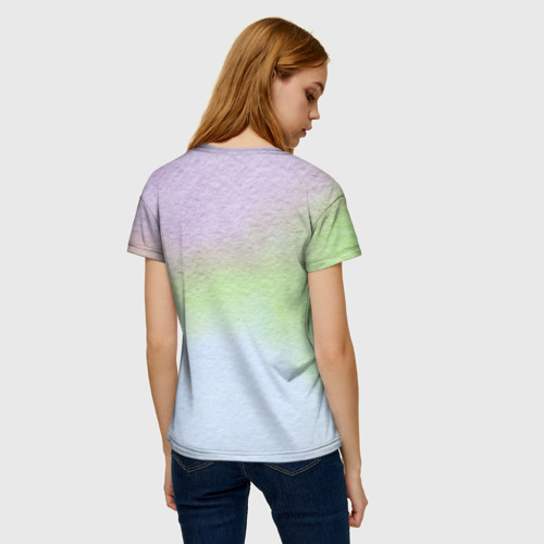 Женская футболка 3D Акварельный принт, цвет 3D печать - фото 4
