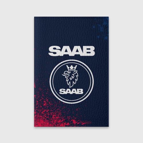 Обложка для паспорта матовая кожа Saab - Краска, цвет черный