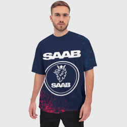 Мужская футболка oversize 3D Saab - Краска - фото 2