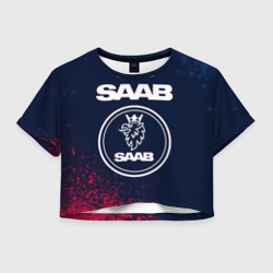Женская футболка Crop-top 3D Saab - Краска