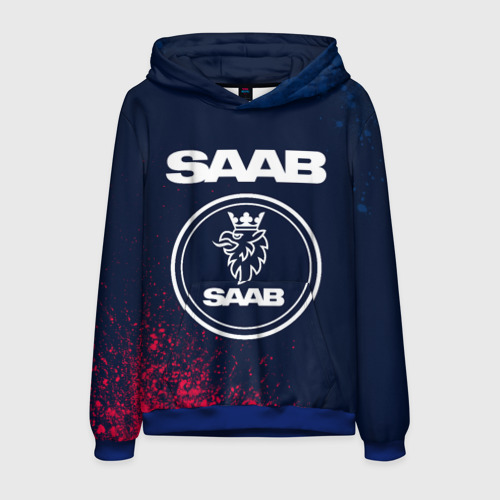 Мужская толстовка 3D Saab - Краска, цвет синий