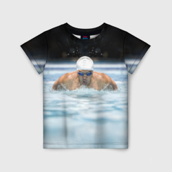 Детская футболка 3D Плавание Пловец