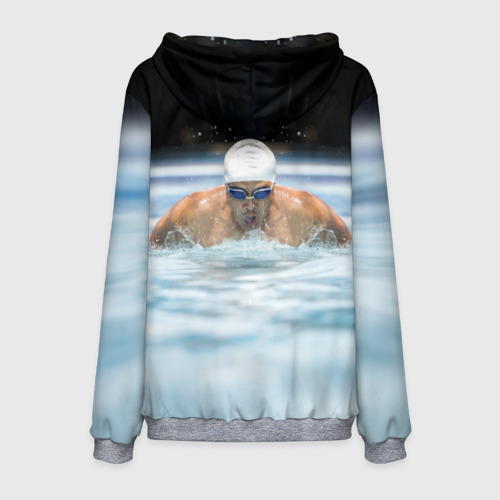Мужская толстовка 3D Плавание Пловец, цвет меланж - фото 2