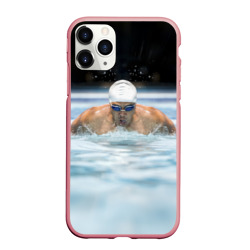 Чехол для iPhone 11 Pro Max матовый Плавание Пловец