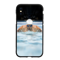 Чехол для iPhone XS Max матовый Плавание Пловец