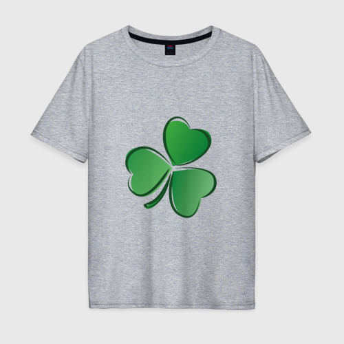 Мужская футболка хлопок Oversize с принтом Ирландский Клевер (День Св Патрика), вид спереди #2