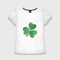 Женская футболка хлопок Slim Ирландский Клевер День Св. Патрика