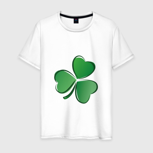 Мужская футболка из хлопка с принтом Ирландский Клевер День Св. Патрика, вид спереди №1