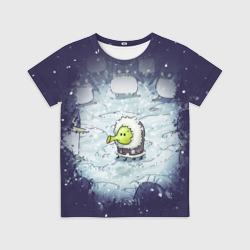 Детская футболка 3D Doodle with angry penguins