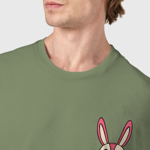 Мужская футболка хлопок Маска зайца, цвет авокадо - фото 6