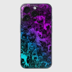 Чехол для iPhone 16 Pro силиконовый с защитой камеры Ahegao neon girl неоновый ахегао