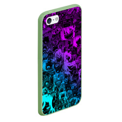 Чехол для iPhone 5/5S матовый Ahegao neon girl неоновый ахегао - фото 2