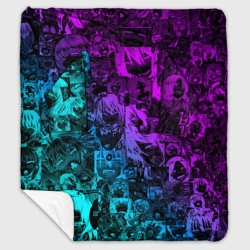 Плед с рукавами Ahegao neon girl неоновый ахегао