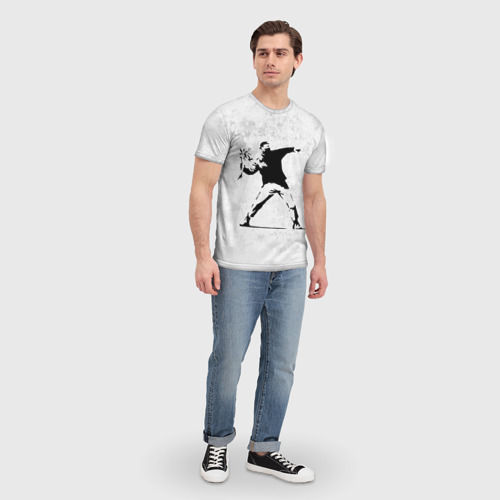 Мужская футболка 3D Banksy бунт Riot Бэнкси, цвет 3D печать - фото 5