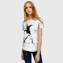 Женская футболка 3D Banksy бунт Riot Бэнкси - фото 2
